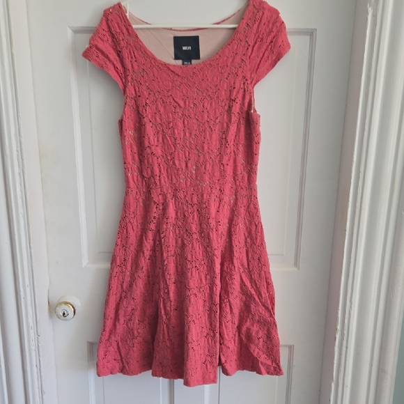 Maeve Dresses & Skirts - Maeve Coral Lace Mini Dress
